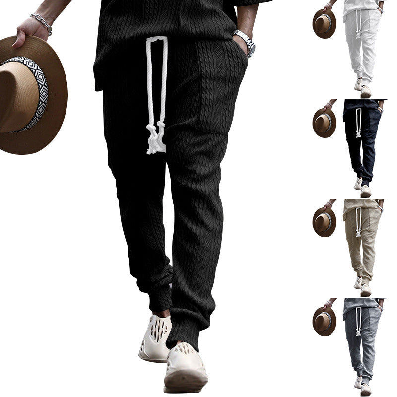 Herren gestricktes Freizeit-set mit elastischem Bund und lässigem Design Aliams