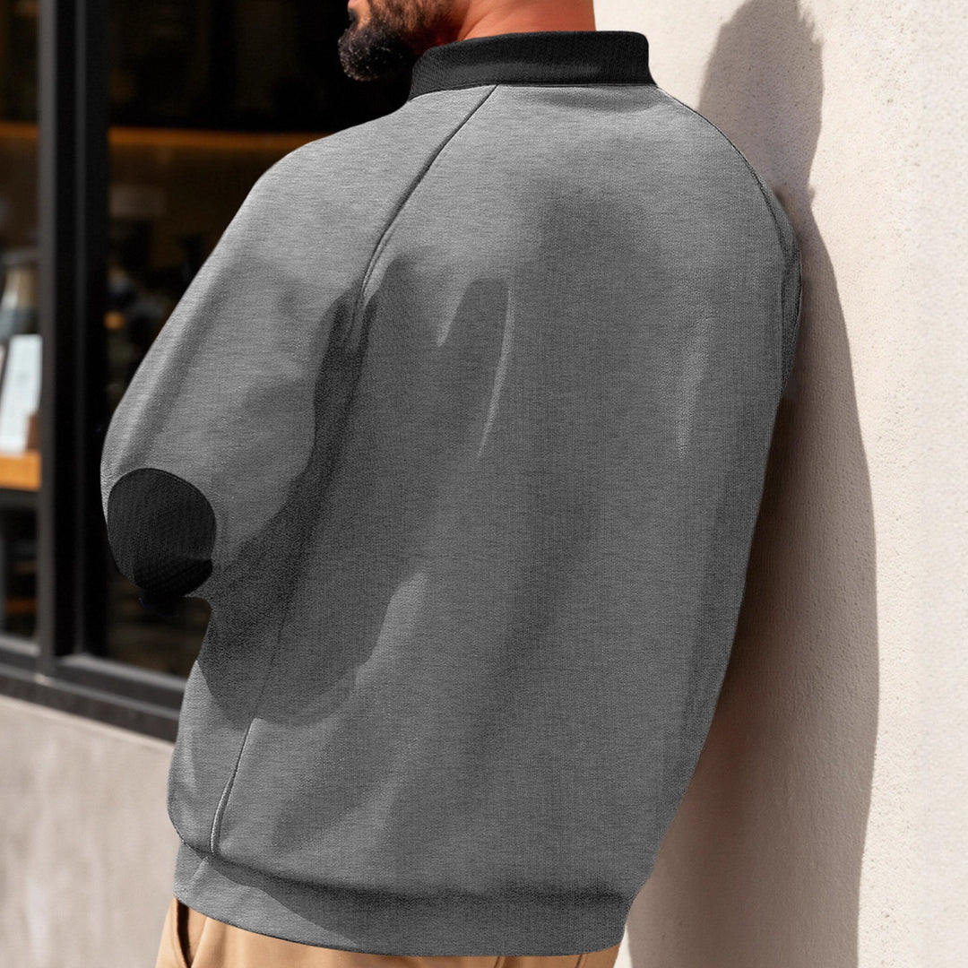 Herren Fleece-Kapuzenpullover mit innovativem Reißverschluss und Kontrastdetails Aliams