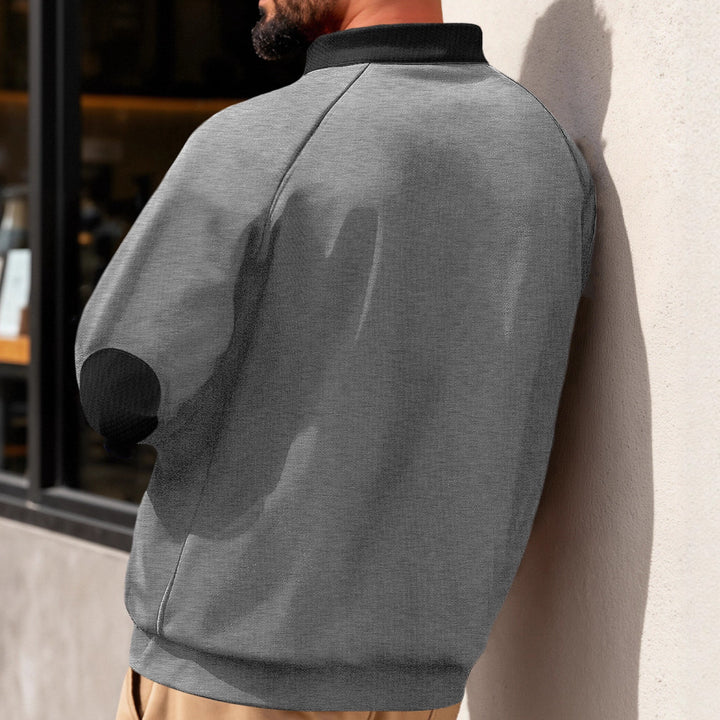 Herren Fleece-Kapuzenpullover mit innovativem Reißverschluss und Kontrastdetails Aliams
