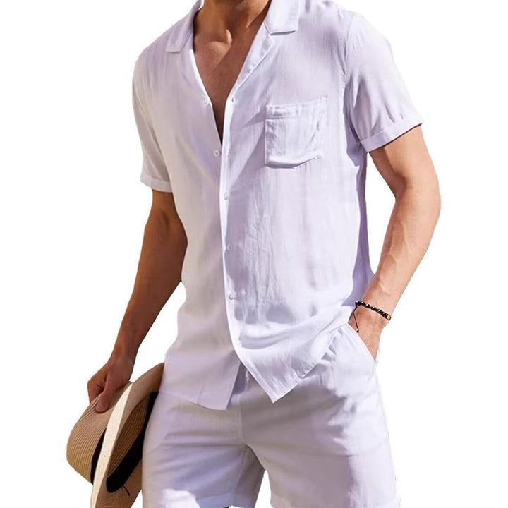 Herren Kurzarm-Hemd und Shorts Set Aliams