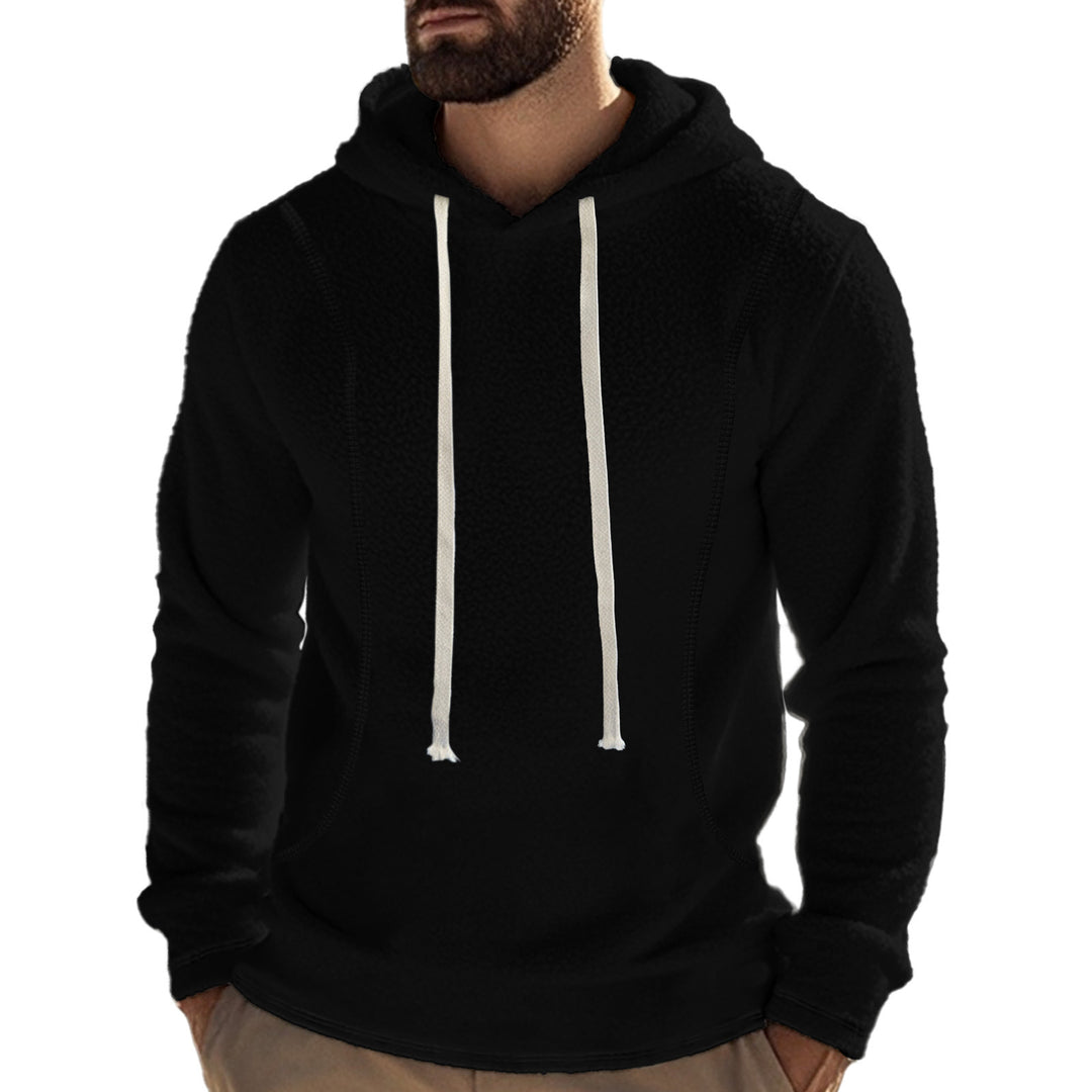 Herren weicher Fleece-Hoodie mit Schneeschutz und kontrastierenden Säumen Aliams