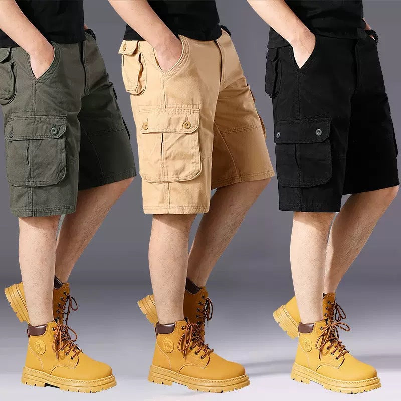 Herren Cargo-Shorts mit einer Vielzahl von praktischen Taschen und verstellbarem Bund Aliams