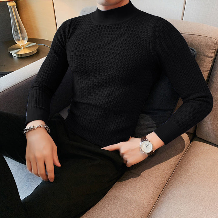 Damen Elegantes Langarmshirt mit strukturiertem Stoff und hohem Kragen Aliams