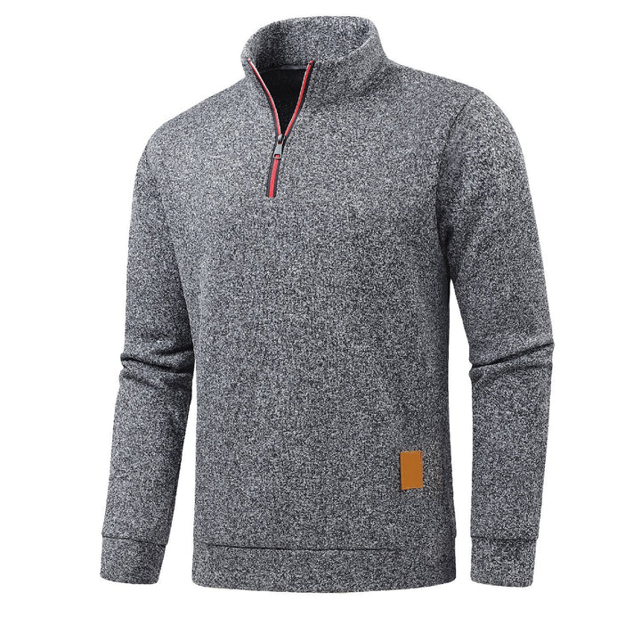 Herren Hochkragen Fleece-Pullover mit Reißverschluss Aliams