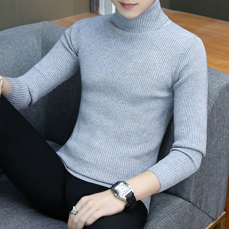 Herren Eleganter Rippstrick Rollkragenpullover Aliams