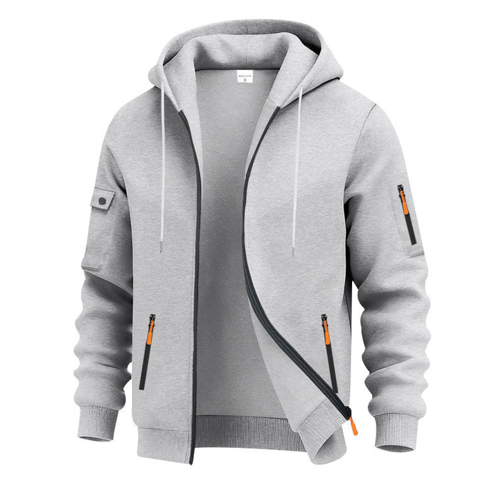 Herren sportlicher Hoodie mit funktionalen Reißverschlusstaschen Aliams