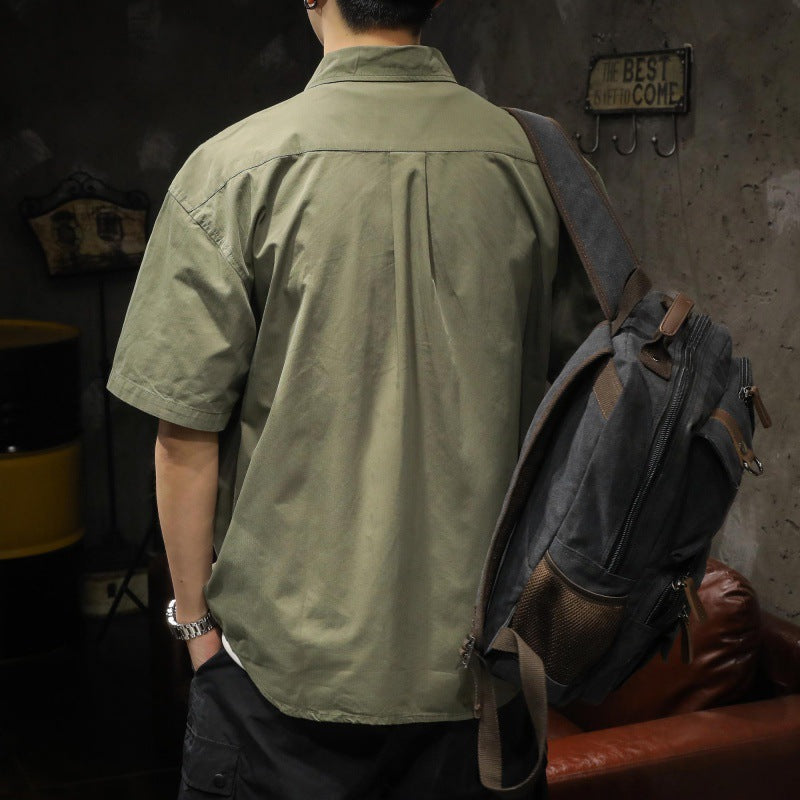 Herren Kurzarm-Hemd mit praktischen Brusttaschen Aliams