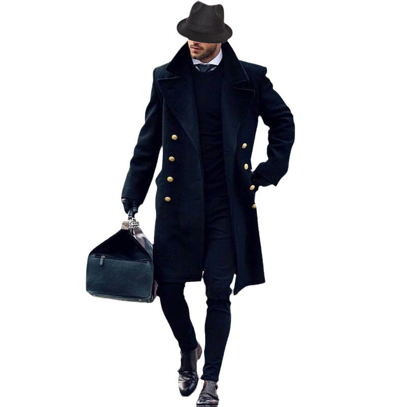 Herren Eleganter Mantel mit goldenen Knöpfen Aliams