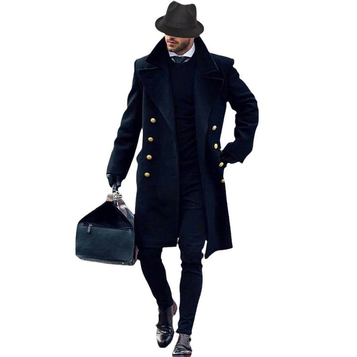 Herren Eleganter Mantel mit goldenen Knöpfen Aliams