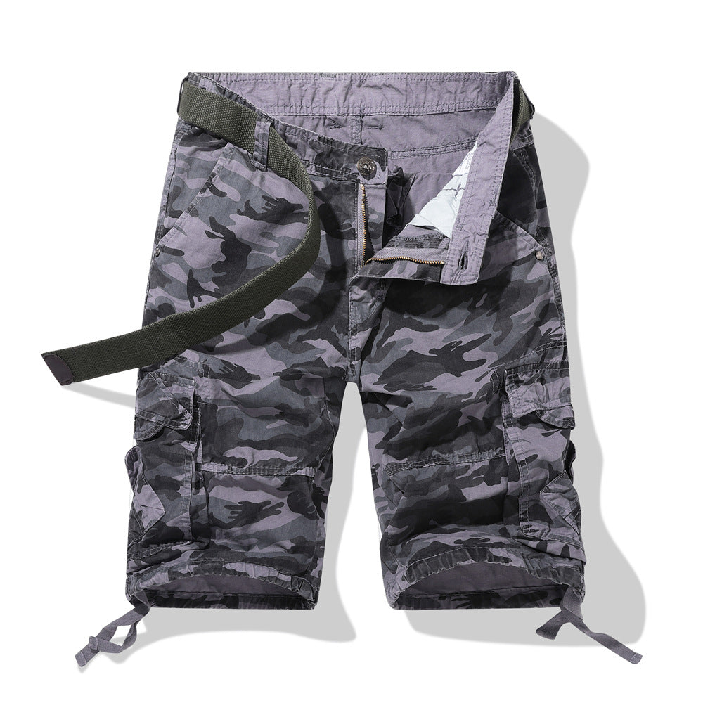 Herren Cargoshorts im Camouflage-Design mit verstellbarem Bund Aliams