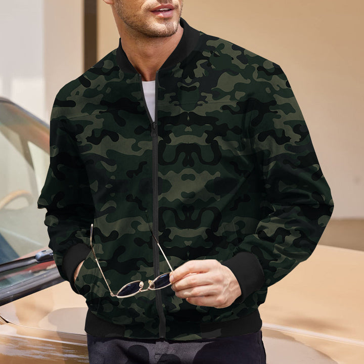 Herren Bomberjacke mit modernem Camouflage-Design und elastischen Bündchen Aliams