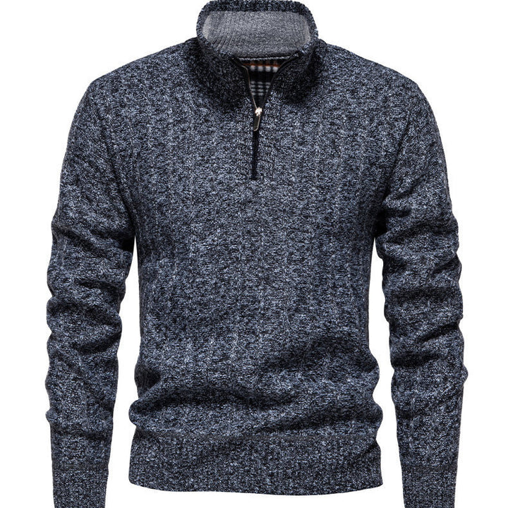 Herren Pullover mit Stehkragen und Zipper Aliams