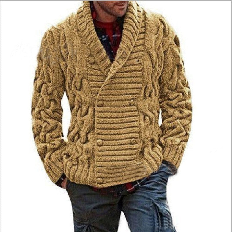 Herren Grobstrickjacke mit modernem Zopfmuster Aliams