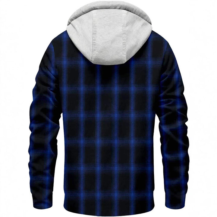 Herren Fleecegefütterte Karo-Jacke mit Kapuze Aliams