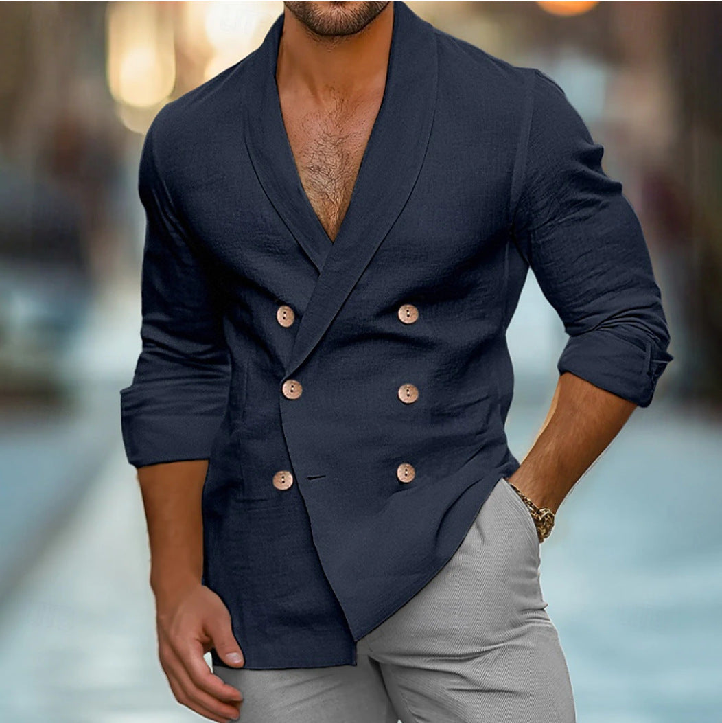 Herren stilvolle und elegante Leinenjacke Aliams