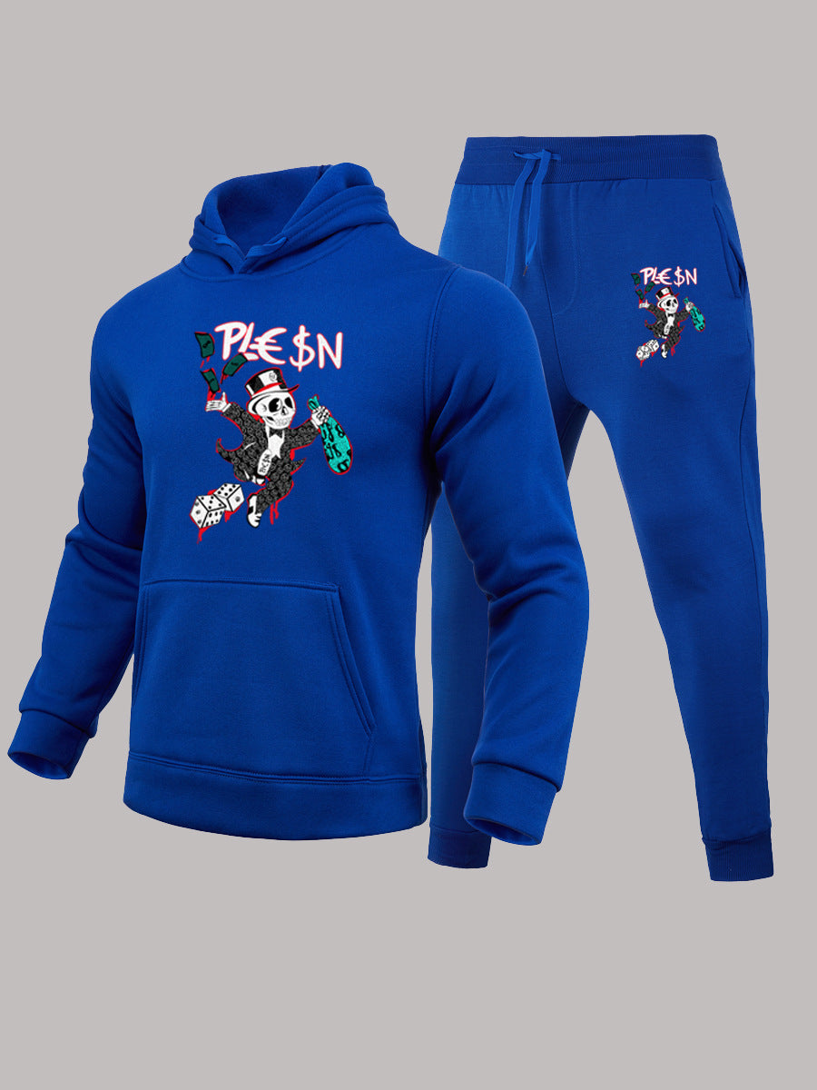 Herren Jogginganzug mit auffälligem Grafikdesign und praktischem Kängurutaschen Aliams