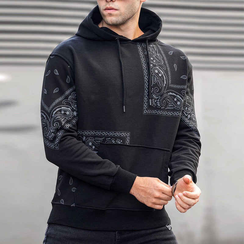 Herren sportlicher Hoodie mit asymmetrischem Bandana-Design Aliams