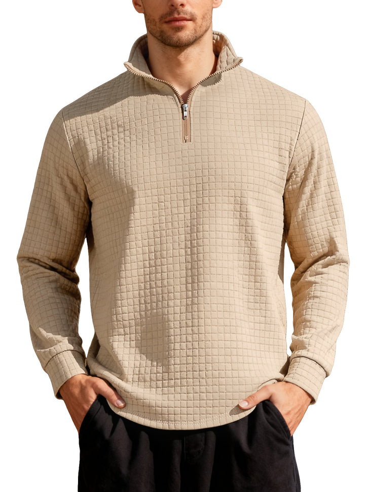 Herren Pullover mit Stehkragen und Reißverschluss Aliams