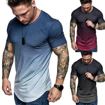 Herren Sportliches T-Shirt mit modernem Farbverlauf und figurbetonendem Schnitt Aliams