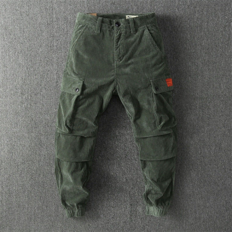 Herren Cargo-Hose aus angenehmem Cord-Material mit praktischen Taschen Aliams