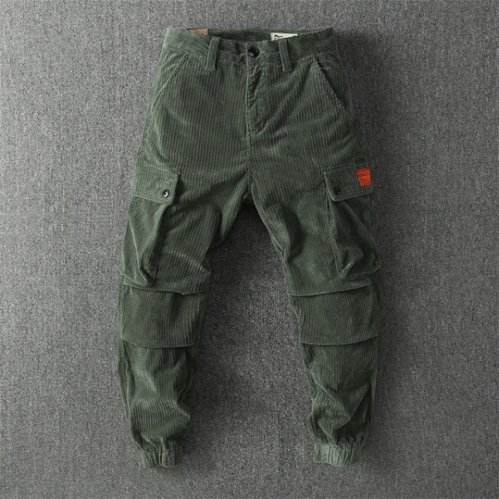 Herren Cargo-Hose aus angenehmem Cord-Material mit praktischen Taschen Aliams