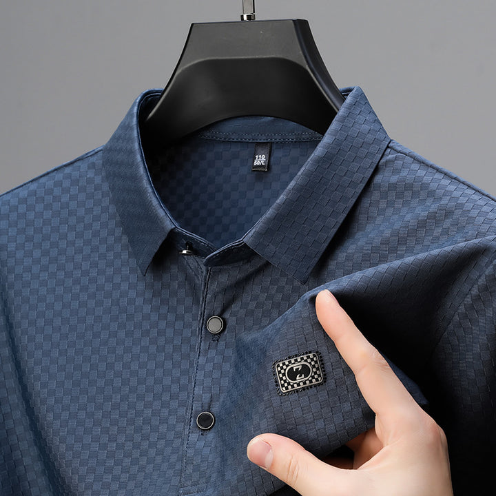 Herren elegantes Poloshirt mit strukturierter Oberfläche und praktischen Details Aliams
