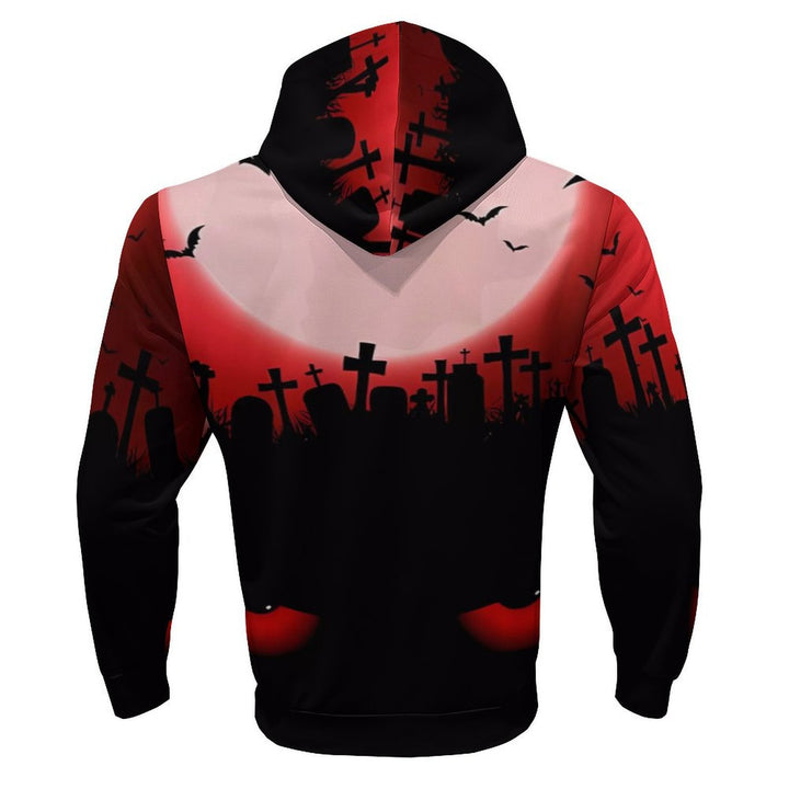 Herren Kapuzensweater mit kreativen Halloween-Motiv und lockerer Passform Aliams