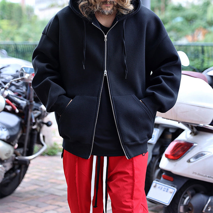 Herren gestepptes Oversized Hoodie mit innovativen Taschen Aliams