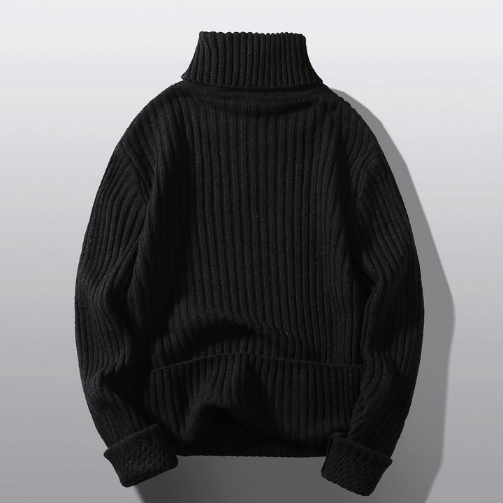 Herren Strickpullover mit hohem Kragen und strukturiertem Zopfdesign Aliams