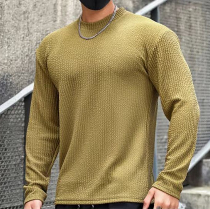 Herren körperbetontes Langarmshirt mit strukturiertem Design Aliams