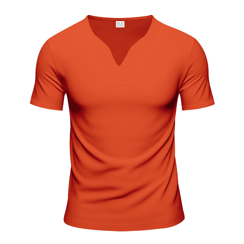 Herren Sportliches V-Ausschnitt T-Shirt aus atmungsaktivem Material Aliams