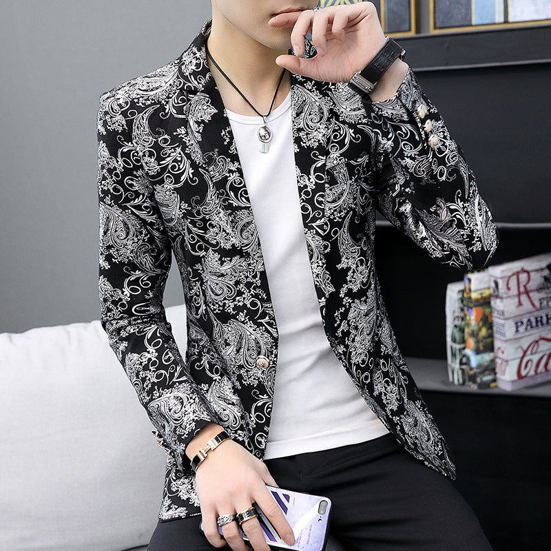 Herren eleganter Blazer mit opulentem Design und glänzenden Details Aliams