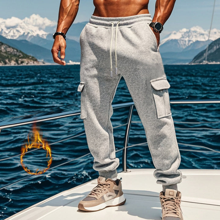 Herren Sportliche Cargo-Jogginghose mit elastischem Bund und praktischen Taschen Aliams