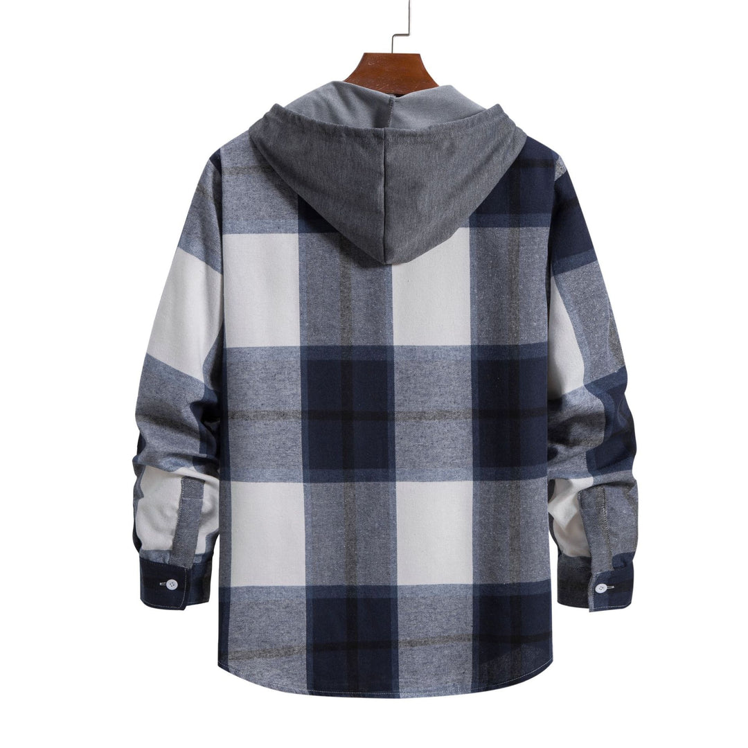 Herren Karo-Hemd mit Kapuze und praktischem Schnitt Aliams