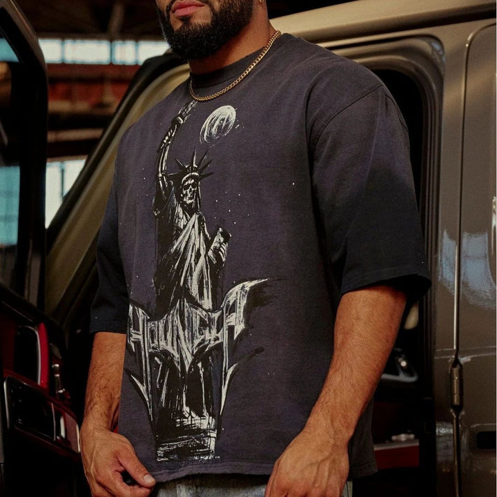 Herren Künstlerische Grafik Übergröße T-Shirt Aliams