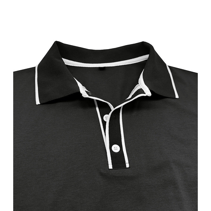 Herren Modisches Langarm-Polo mit Kontrastkragen Aliams