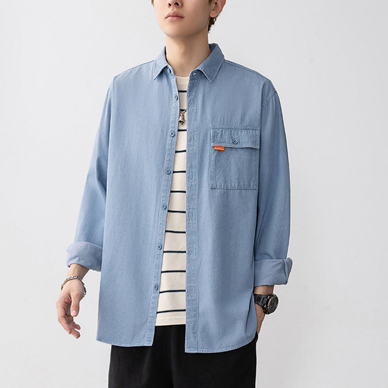Herren Denim Overshirt mit aufgesetzter Brusttasche Aliams