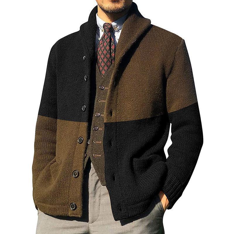 Herren Elegante Strickjacke mit hochgeschlossenem Kragen und Knopfdetails Aliams