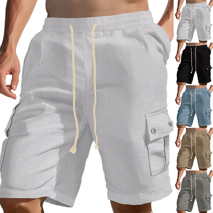 Herren Cargo-Shorts mit seitlichen Taschen und verstellbarem Kordelzug Aliams