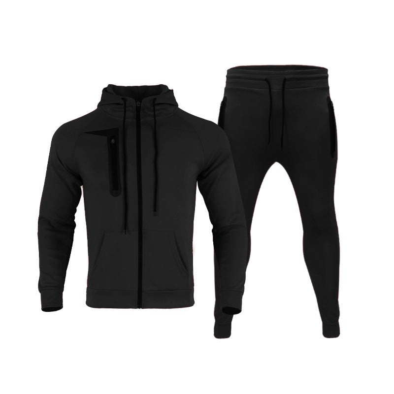 Herren sportliches Hoodie- und Jogginganzug-Set mit funktionalen Taschen Aliams
