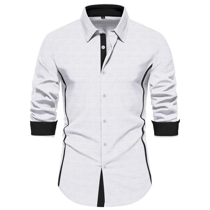 Herren elegantes Langarmhemd mit modernem Strukturdesign Aliams