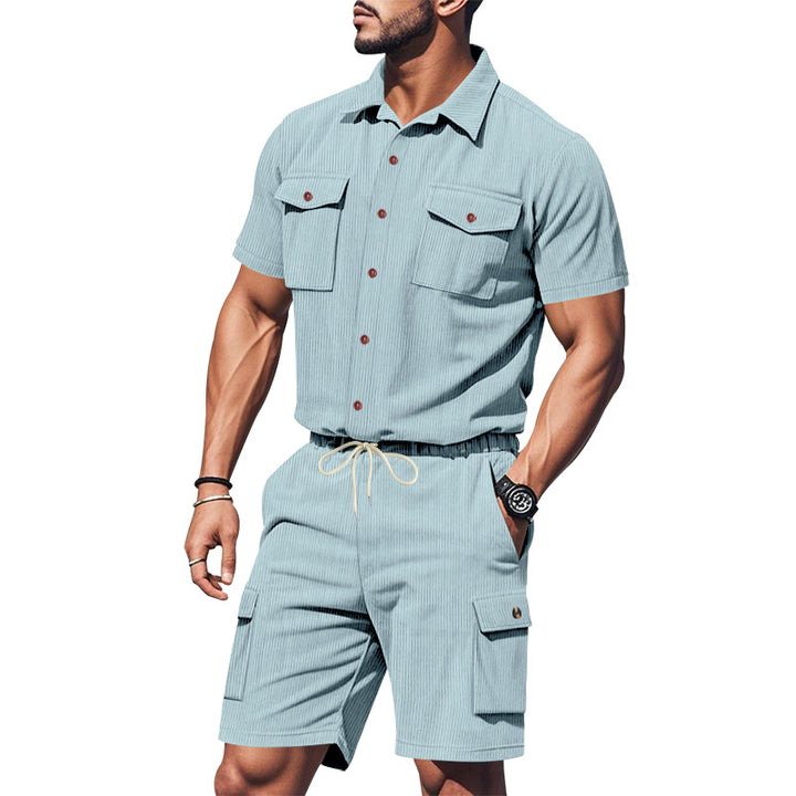 Herren Shorts-Anzug mit strukturiertem Design und praktischen Taschen Aliams