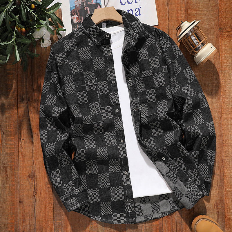 Herren Karomuster Hemdjacke Aliams