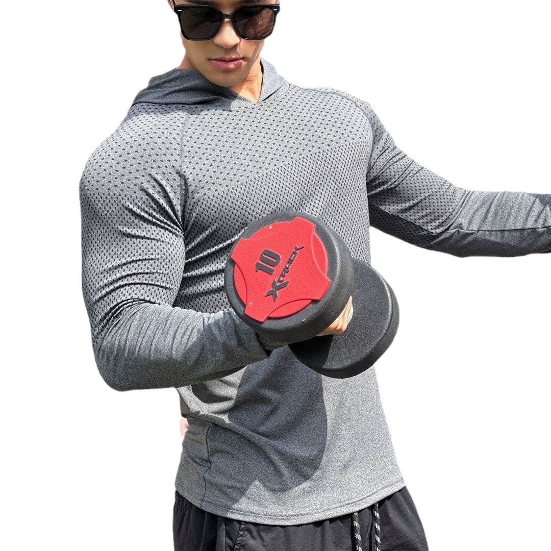 Herren Sportliches Langarmshirt mit atmungsaktivem Mesh-Einsatz Aliams