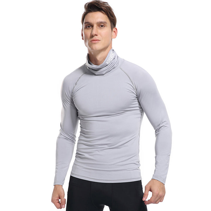Herren Kompressor Langarmshirt mit Stehkragen Aliams