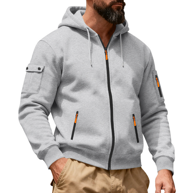 Herren sportlicher Hoodie mit praktischen Reißverschlusstaschen Aliams