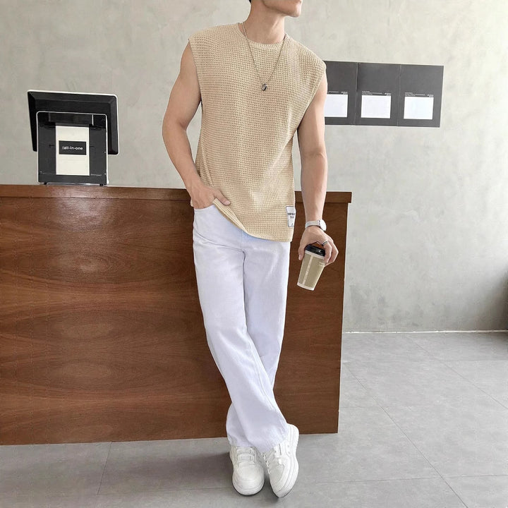 Herren ärmelloses Struktur-T-Shirt Aliams