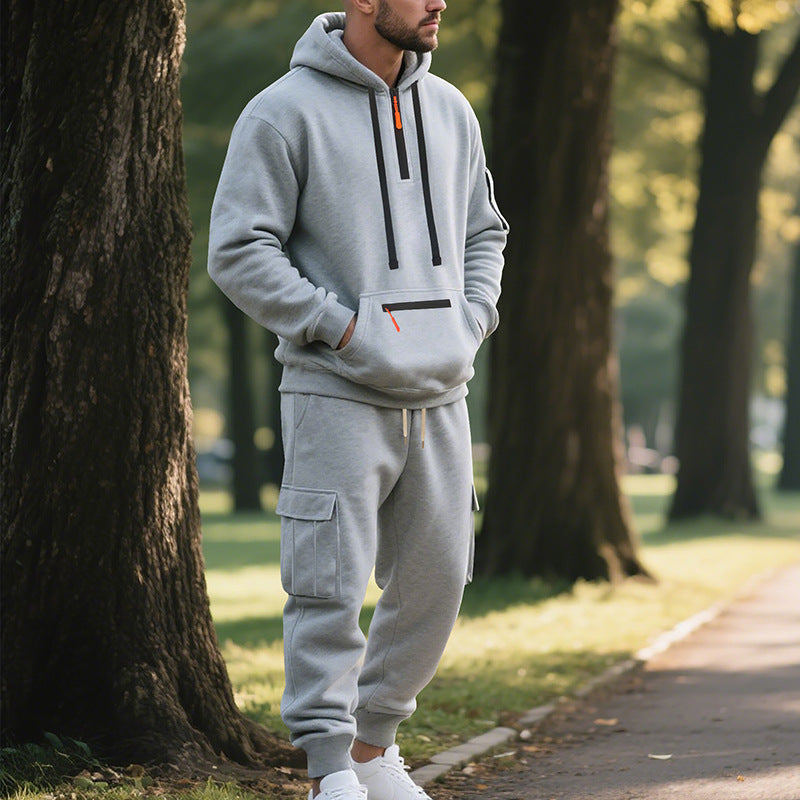 Herren sportliches Kapuzenpullover und Jogginghose Set Aliams