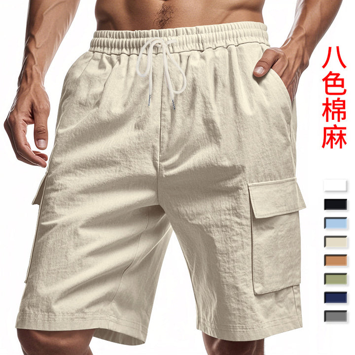 Herren Cargo-Shorts mit mehreren praktischen Taschen und elastischem Bund Aliams