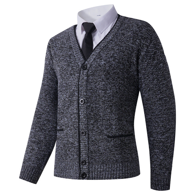 Herren Strickjacke mit V-Ausschnitt und klassischem Design Aliams